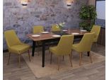 Set Di 6 Sedie Da Pranzo HWC-O27, Sedia Da Cucina Imbottita, Tessuto/Tessuto (280G/M²) Metallo ~ Verde
