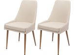 Set Di 2 Sedie Per Sala Da Pranzo HWC-O27, Sedia Da Cucina Imbottita, Tessuto/Tessuto (280G/M²) Metallo ~ Beige
