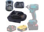 Rosfix Adattatore DM18M – Adattatore Per Batteria Dewalt/Milwaukee 18V A Makita 18V Lxt | Usb 5V 2.1A | Compatibile Con DCB200, M18