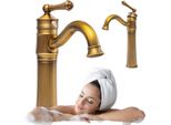 Silla | Rubinetto Acqua - Oro Opaco - Miscelatore Per Lavello - Altezza 30 Cm - Ottone - Miscelatore Monocomando