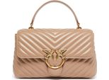 Pinko Borsetta Borsa A Tracolla Love Lady Puff Classic Cl Sheep Nappa Chevron Ginger Biscuit - Antique Gold Grigio Talpa