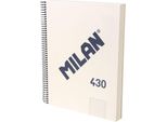 Milano A4 Blocco A Spirale Con Copertina Rigida E Carta A Scacchi 120 Fogli 5X5 Mm Trasparente Trasparente Taglia Unica
