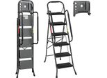 Tolletour Scala A Gradini Pieghevole Scala A 5 Gradini Pedale Antiscivolo Scala A Gradini Pieghevole Scala A Gradini Pieghevole Fino A 150 Kg Braccioli Estraibili Acciaio