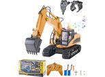 Escavatore Telecomandato In Scala 1:14 - Escavatore Scavatore Rc A 15 Canali - Ideale Per I Bambini