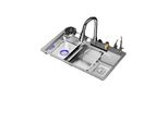 Lavello Da Cucina In Acciaio Inox, Design A Vasca Singola, Struttura Resistente, C9-68X45Cm