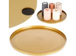 Vilde Piatto Decorativo Piatto Decorativo Portacandele Piatto Portacandele In Metallo Color Oro 30 Cm