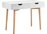Succebuy Piccolo Tavolo Da Lavoro In Legno Con Cassetto In Legno Bianco E Naturale