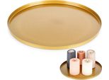 Supporto Per Composizioni Decorative Di Candele, Metallo, Oro, 30 Cm