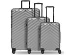 Redolz Carrello Essentials 18 Trolley Set 3 -Pezzi Metallic-Silver Shiny Argentato