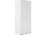 Dmora Armadio Multiuso 2 Ante Alibabba 49.52X175.4H Cm Bianco, Appendiabiti 2 Ante