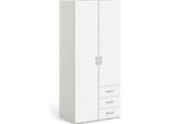 Dmora Armadio Multiuso 2 Ante Arci 49.5X175.4H Cm Bianco, Appendiabiti 2 Ante