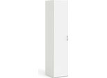 Dmora Armadio Multiuso 1 Anta Khutulun 39.4X175.4H Cm Bianco, Appendiabiti Un'anta
