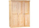Dmora Armadio Multiuso Grande Dbradle 55X190H Cm Marrone Rovere, Appendiabiti 3 Ante
