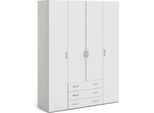 Dmora Guardaroba Grande Amoruccio 49.5X200.4H Cm Bianco, Appendiabiti 4 Ante