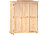 Dmora Armadio Multiuso Grande Dfleetwoo 56X180H Cm Marrone Rovere, Appendiabiti 3 Ante