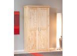 Dmora Armadio Multiuso 2 Ante Daber 55X190H Cm Marrone Rovere, Appendiabiti 2 Ante