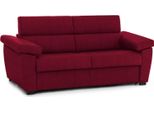 Talamo Italia Divano Fisso 3 Posti Giffone 95X225 Cm Rosso Rosso, Sfoderabile Lavabile Italy