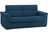Talamo Italia Divano Fisso 3 Posti Cantu 95X225 Cm Blu Blu, Sfoderabile Lavabile Italy