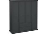 Dmora Guardaroba Grande Amarena 60.5X200.6H Cm Grigio, Appendiabiti 4 Ante