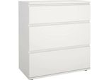 Dmora Cassettiera Aski 40X76.8X83.7H Cm Bianco, 3 Cassetti Apertura Scorrevole