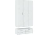 Dmora Guardaroba 3 Ante Randazzo 51.9X110.7 Cm Bianco, Appendiabiti 3 Ante