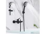 Zmh Miscelatore Vasca Nero Con Doccetta Miscelatore Vasca Con Soffione Doccia 150 Mm Rubinetto A Parete 3 Funzioni