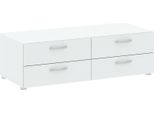 Dmora Cassettiera Gignod 51.9X110.7X35H Cm Bianco, 4 Cassetti Apertura Scorrevole