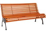 Panca Da Giardino HWC-O24, Panca Da Parco Panca In Legno A 3 Posti, Legno Di Ghisa Pino, 160Cm ~ Teak