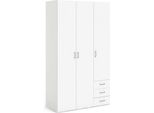 Dmora Armadio Multiuso Grande Aquilone 49.5X200.4H Cm Bianco, Appendiabiti 3 Ante