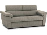 Talamo Italia Divano Letto 3 Posti Trino 95X225 Cm Nero Tortora, Sfoderabile Contenitore Italy