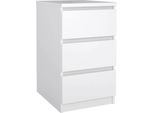 Dmora Cassettiera Accudino 40.4X50X70.1H Cm Bianco Lucido, 3 Cassetti Apertura Scorrevole