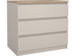Dmora Cassettiera Vistara 50X77X70.1H Cm Beige, 3 Cassetti Apertura Scorrevole