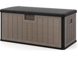 Costway Scatola Da Giardino 378L, Scatola Impermeabile Per Cuscini Con Coperchio Chiudibile, Scatola Per Cuscini E Attrezzi Da Giardino, Scatola Per Cuscini Da Esterno Nero Marrone