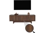 Porta Tv HWC-O34, Porta Tv Tavolino Porta Tv Cassettiera, Cassettiera, Ripiani, Melamina 51,5X150X39,5 Cm ~ Marrone