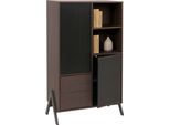 Colonna HWC-O40, Credenza Con Ante E Cassetti, Mdf Metallo Melaminico 138X79X40Cm ~ Aspetto Noce