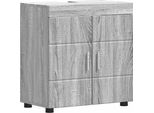 Vidaxl Set Di Mobili Da Bagno Tulum Grey Sonoma 60 X 34 X 63 Cm