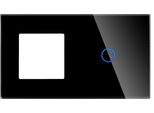 Piastra A Doppio Vetro 1F1G Nero Dc Smart Home