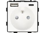 Modulo Presa Di Corrente Con Caricatore Rapido Usb Ac 230V Singolo Bianco 20W 4A
