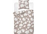 Detexpol Biancheria Da Letto In Cotone 140X200 Beige Bianco Foglie Di Ginkgo 5106 B Con Una Federa Cotone 32