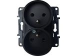 Presa Doppia Con Messa A Terra 2X 2P+T Francese. Sistema Nero Niloe Step Legrand 1840