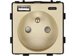 Modulo Presa Di Corrente Con Caricatore Rapido Usb Ac 230V Singolo Oro 20W 4A
