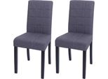 Set Di 2 Sedie Per Sala Da Pranzo Hwc-O65B, Sedia Da Cucina Sedia Imbottita Poltrona, Tessuto/Tessuto (280G/M²), Grigio Scuro