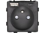Modulo Presa Di Corrente Con Caricatore Rapido Usb Ac 230V Singolo Nero 20W 4A