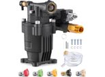 Succebuy Pompa Per Idropulitrice, 3500 Psi, 2,5 Gpm, Albero Orizzontale Da 3/4 Di Pollice, Kit Di Ricambio Con 5 Ugelli, Ferramenta E Tubo Per Sifone Per Varie Marche