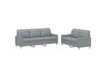 Syfax™ Set Di Divani 2 Pz Con Cuscini Grigio Chiaro In Tessuto