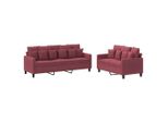 Syfax™ Set Di Divani 2 Pz Con Cuscini Rosso Vino In Tessuto
