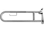 Maniglione Pieghevole Da 80 Cm In Acciaio Inox Con Superficie Cromata E Portarotolo Per Disabili | A44468