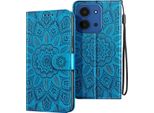 Avizar, Custodia Flip Mandala Redmi 15C Con Scomparto Per Schede, Blu