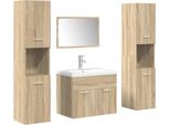 Syfax™ Set Mobili Da Bagno 5 Pz Rovere Sonoma In Legno Multistrato