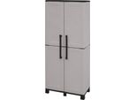 Dmora Armadio Da Esterno Ash 68X37X169H Cm Grigio Chiaro, 3 Ripiani 2 Ante